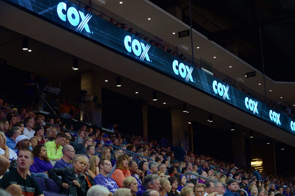 GCU Arena sponsored Cox digital signage in GCU Arena