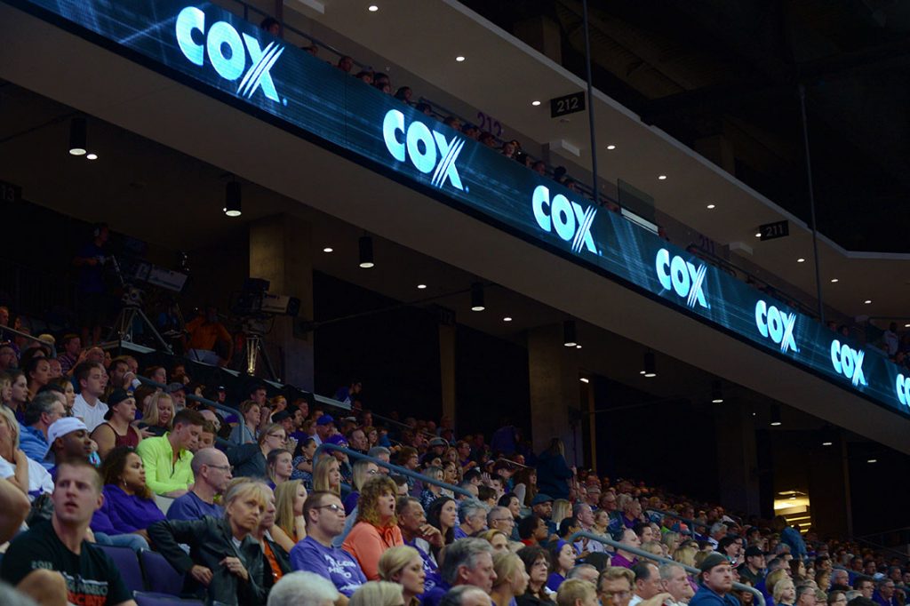 GCU Arena sponsored Cox digital signage in GCU Arena 