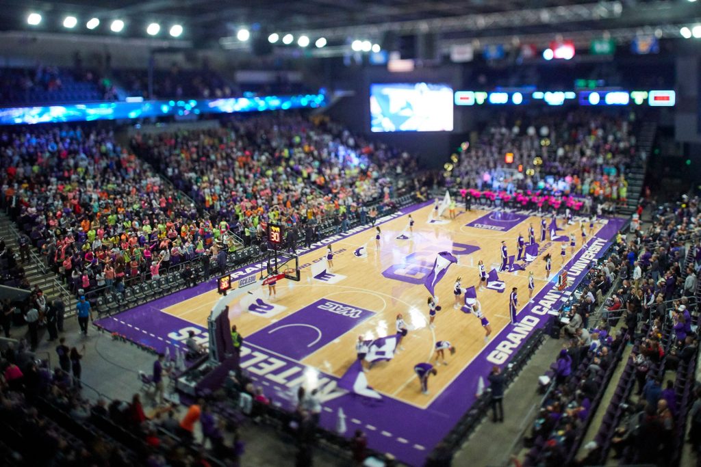 Half time performance at basketball game in GCU Arena