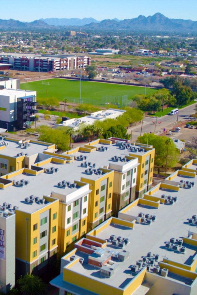 Aerial view of GCU campus 