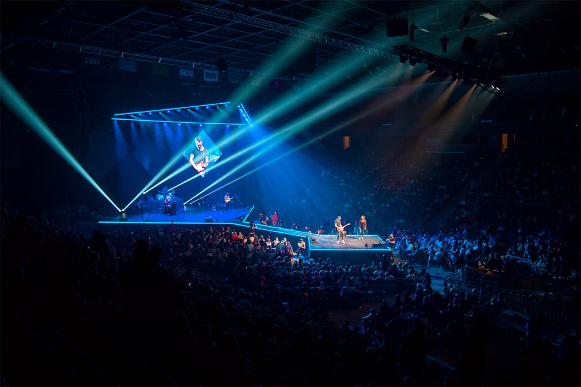 Concert with light show at the GCU Arena