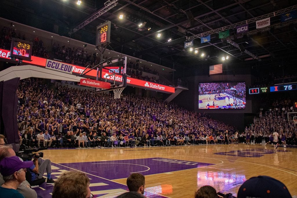 Basketball game in the GCU Arena