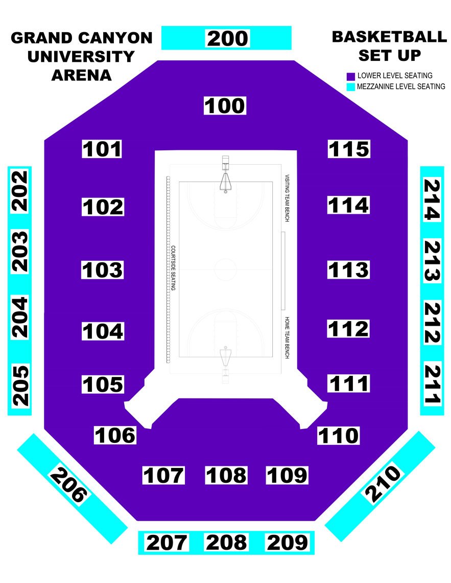 GCU Arena basketball seating chart