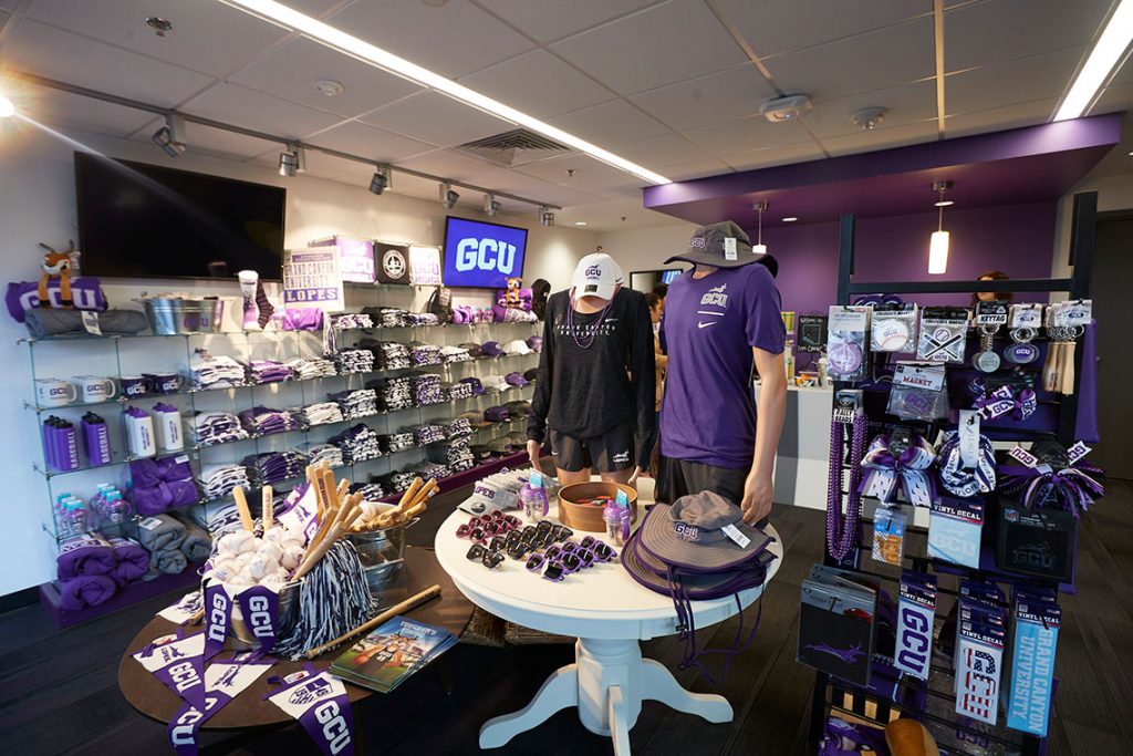 View of a GCU Lope Shop Store with GCU Merchandise