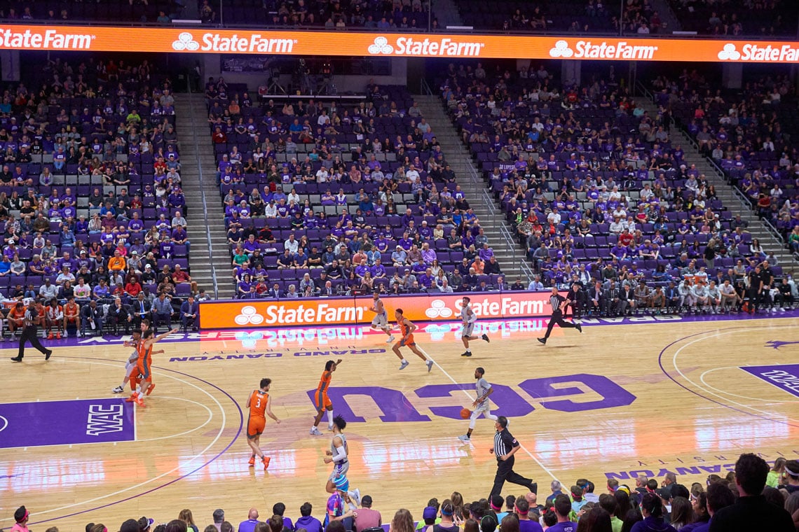 GCU Men's Basketball playing against Texas Rio Grande Valley at GCU Arena